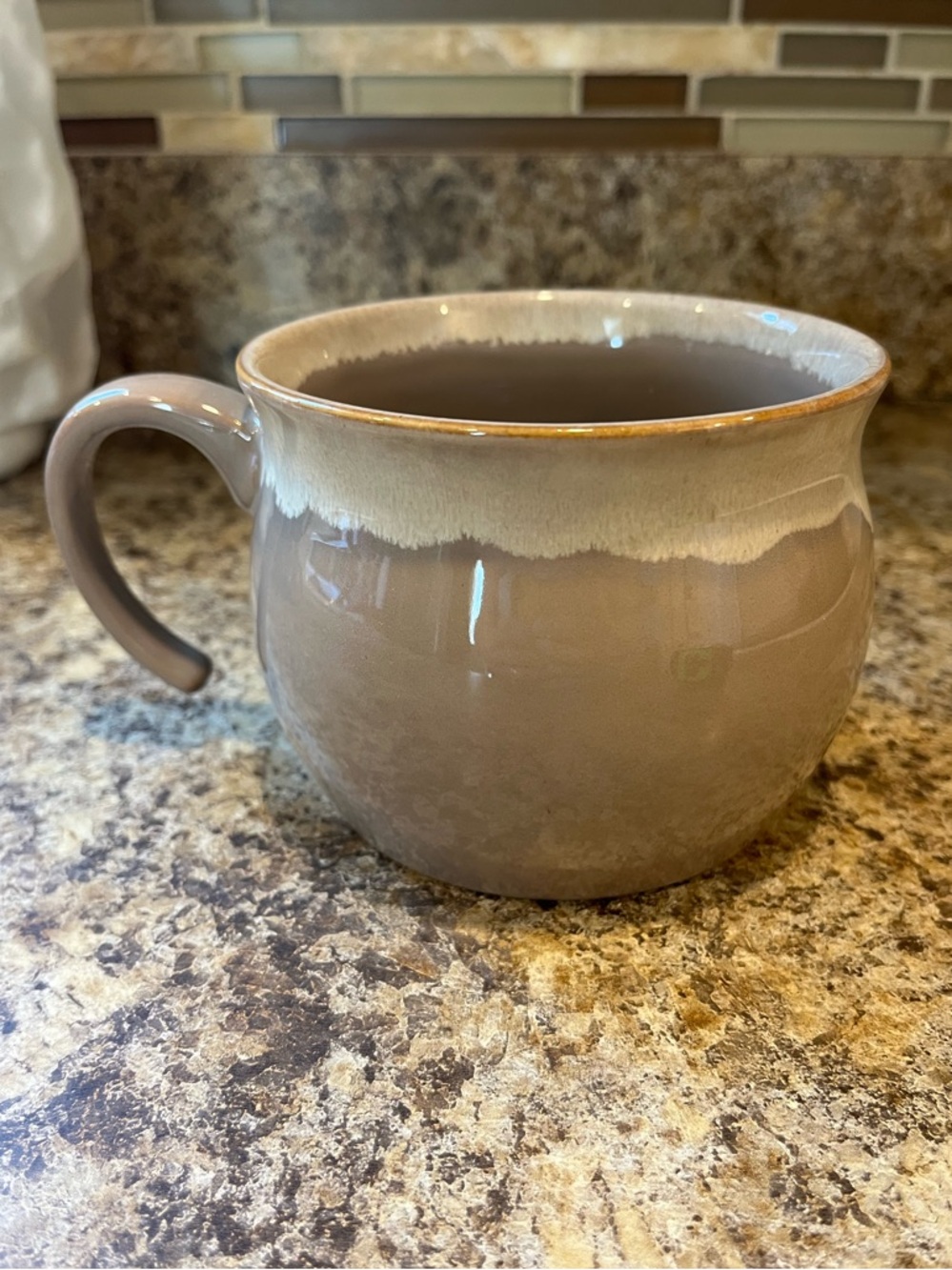 Pfaltzgraff gGlazed Drip Taupe and Cream Soup Mug - Home Dining - Picture 8 of 9